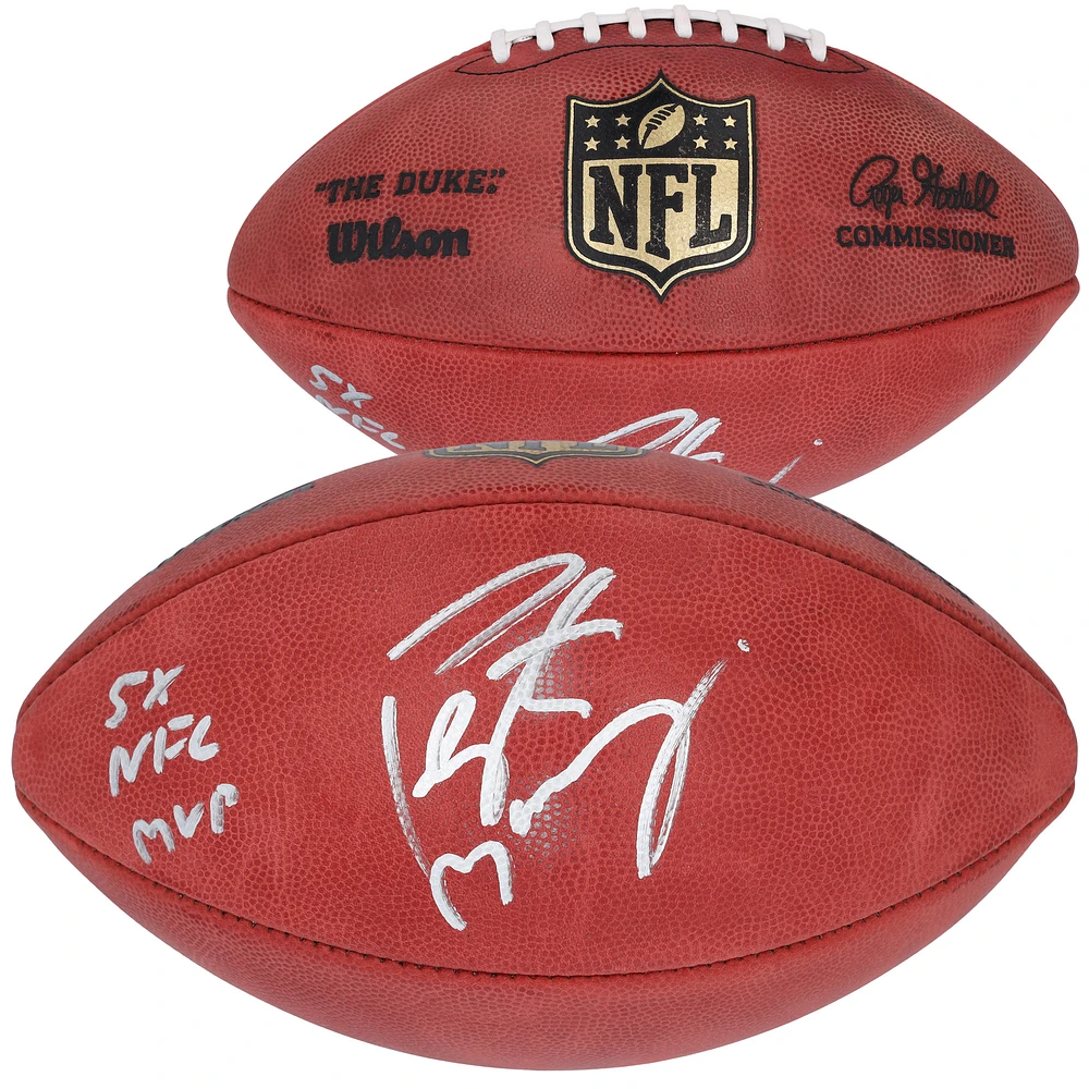 Peyton Manning Denver Broncos Autographed Wilson Duke Pro Football with "5X NFL MVP" Inscription