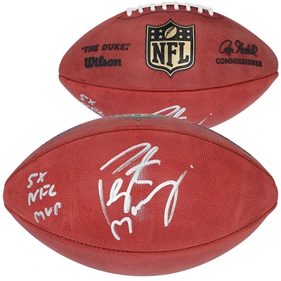 Peyton Manning Denver Broncos Autographed Wilson Duke Pro Football with "5X NFL MVP" Inscription