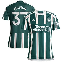 Men's adidas Kobbie Mainoo Green Manchester United 2023/24 Away Replica Player Jersey