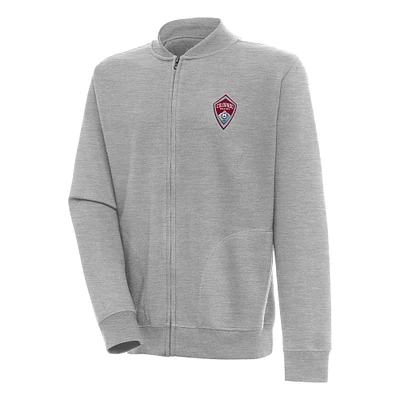 Men's Antigua Heather Gray Colorado Rapids Victory Full-Zip Jacket