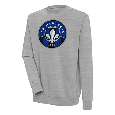 Men's Antigua Heather Gray CF Montreal Victory Pullover Sweatshirt