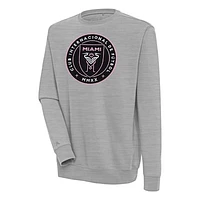 Men's Antigua Heather Gray Inter Miami CF Victory Pullover Sweatshirt