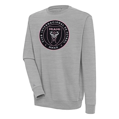 Men's Antigua Heather Gray Inter Miami CF Victory Pullover Sweatshirt