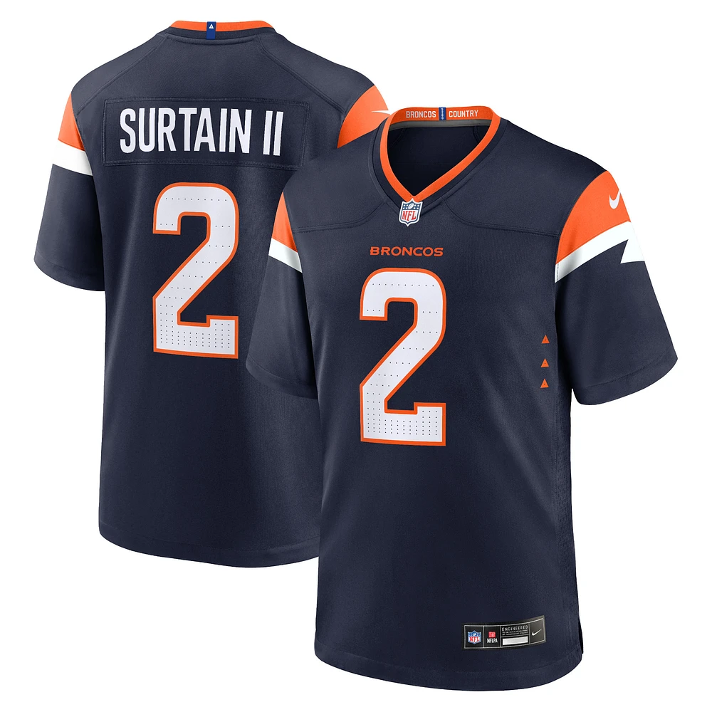 Men's Nike Patrick Surtain II Navy Denver Broncos Mile High Collection Alternate Game Jersey