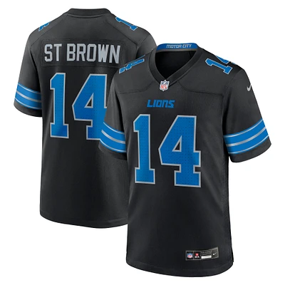 Men's Nike Amon-Ra St. Brown Black Detroit Lions 2nd Alternate Game Jersey