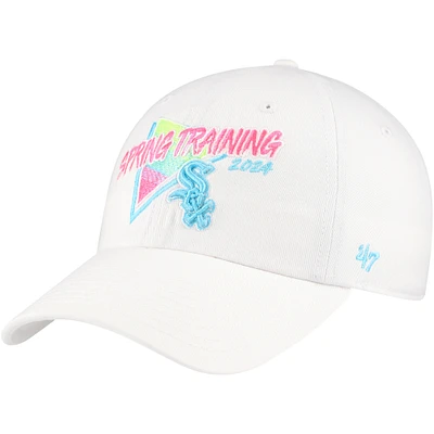 Men's '47 White Chicago White Sox 2024 Spring Training Vapor Wave Clean Up Adjustable Hat