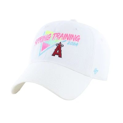 Men's '47 White Los Angeles Angels 2024 Spring Training Vapor Wave Clean Up Adjustable Hat