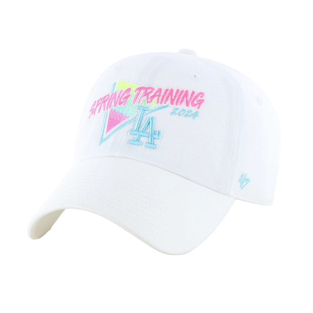 Men's '47 White Los Angeles Dodgers 2024 Spring Training Vapor Wave Clean Up Adjustable Hat