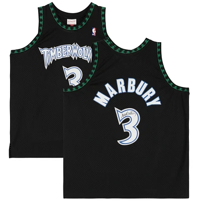 Stephon Marbury Minnesota Timberwolves Autographed Black Mitchell & Ness 1997-98 Swingman Jersey