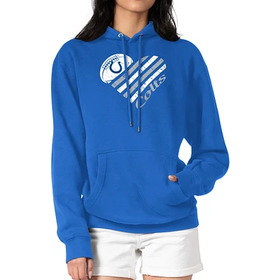 Women's G-III 4Her by Carl Banks  Royal Indianapolis Colts Heart Graphic Fleece Pullover Hoodie