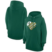 Women's G-III 4Her by Carl Banks  Green Bay Packers Heart Graphic Fleece Pullover Hoodie