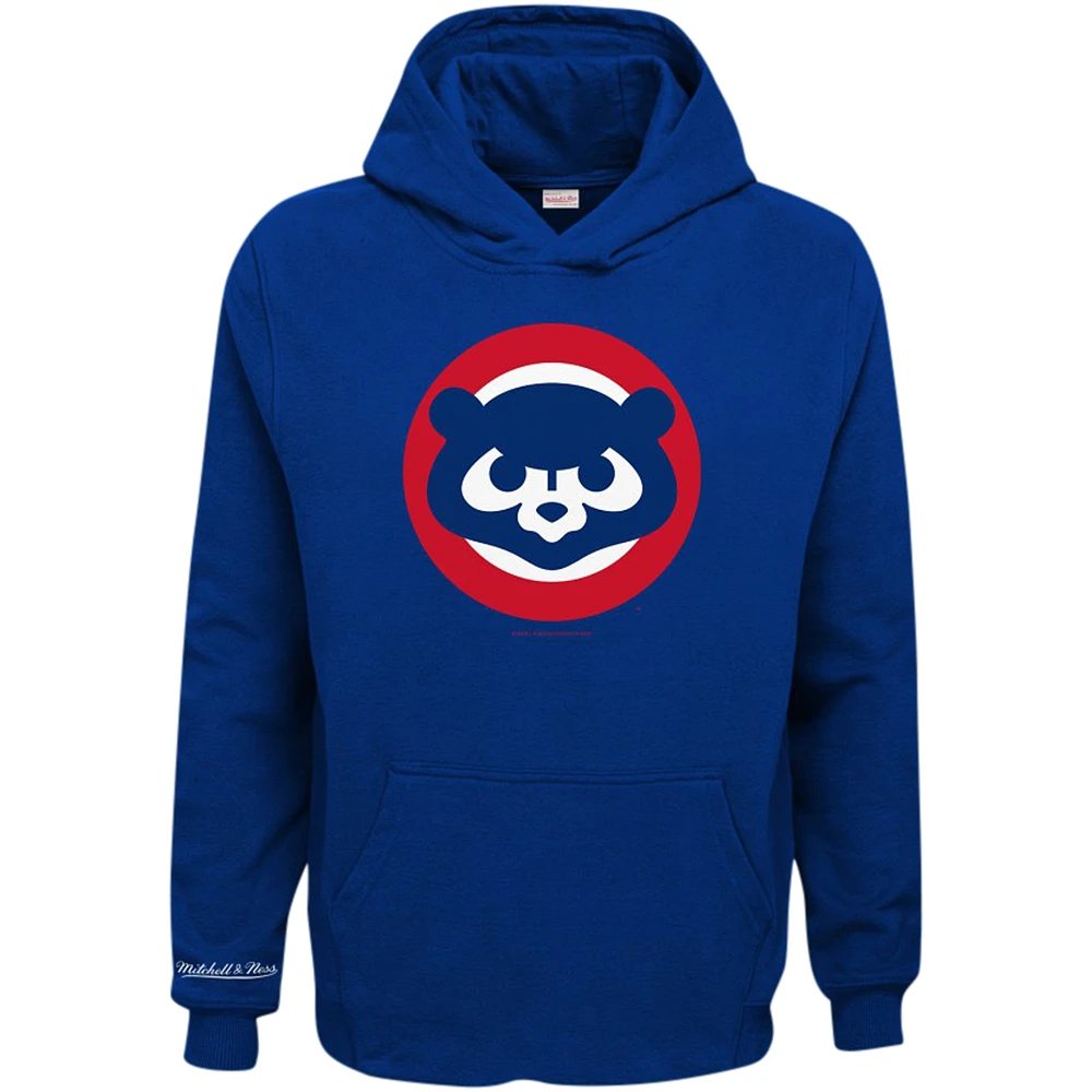 Youth Mitchell & Ness Royal Chicago Cubs Retro Logo Pullover Hoodie