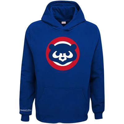 Youth Mitchell & Ness Royal Chicago Cubs Retro Logo Pullover Hoodie