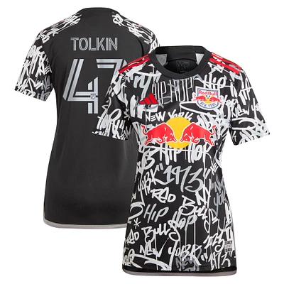 Women's adidas John Tolkin Black New York Red Bulls 2023 Freestyle Replica Player Jersey