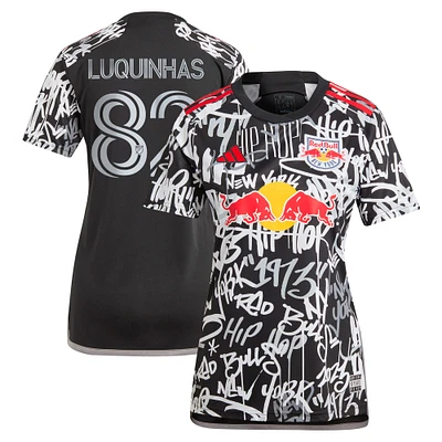 Women's adidas Luquinhas Black New York Red Bulls 2023 Freestyle Replica Player Jersey