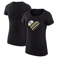 Women's G-III 4Her by Carl Banks Black Baltimore Ravens Heart Graphic Fitted T-Shirt
