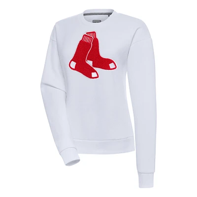Women's Antigua Boston Red Sox Victory Chenille Pullover Sweatshirt