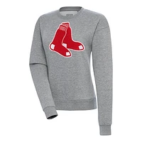 Women's Antigua  Heather Gray Boston Red Sox Victory Chenille Pullover Sweatshirt