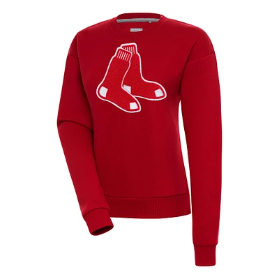 Women's Antigua  Red Boston Sox Victory Chenille Pullover Sweatshirt