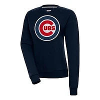 Women's Antigua  Navy Chicago Cubs Victory Chenille Pullover Sweatshirt