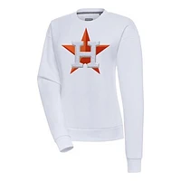 Women's Antigua  White Houston Astros Victory Chenille Pullover Sweatshirt