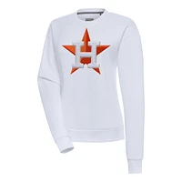 Women's Antigua  White Houston Astros Victory Chenille Pullover Sweatshirt