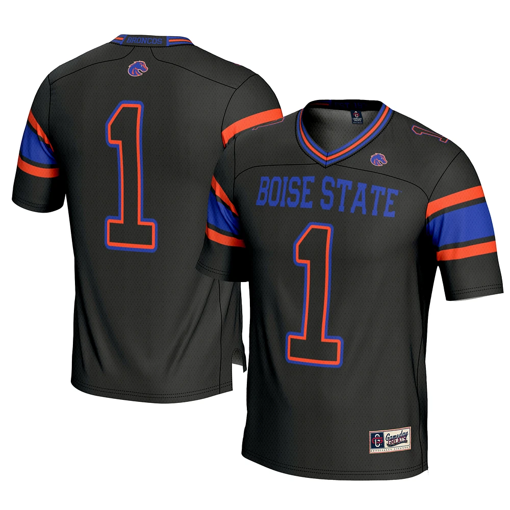 Men's GameDay Greats #1 Black Boise State Broncos Football Jersey
