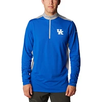 Men's Columbia Royal Kentucky Wildcats Tech Trail™ Omni-Shade Quarter-Zip Top