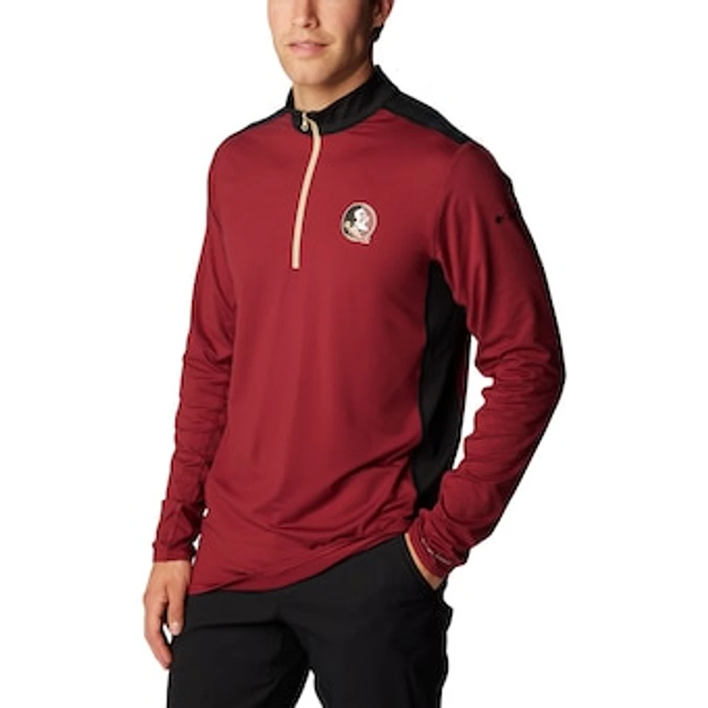 Men's Columbia Garnet Florida State Seminoles Tech Trail™ Omni-Shade Quarter-Zip Top