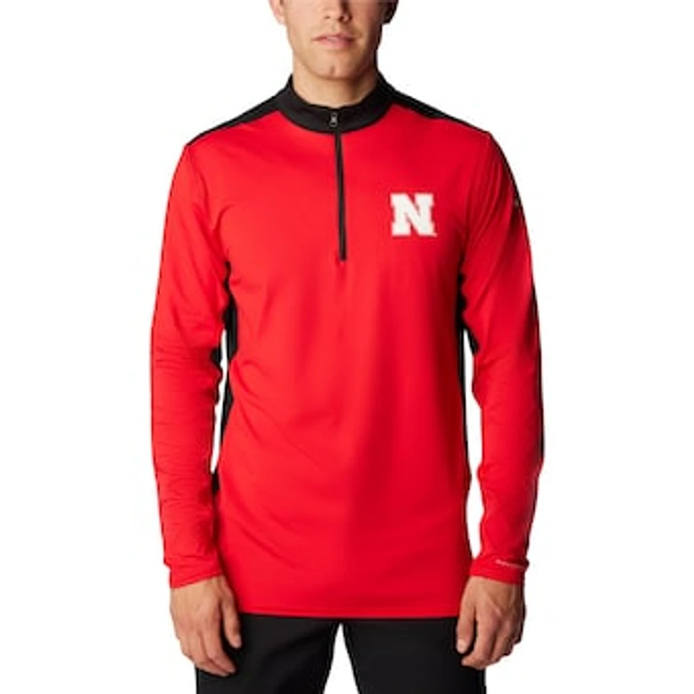 Men's Columbia Scarlet Nebraska Huskers Tech Trail™ Omni-Shade Quarter-Zip Top