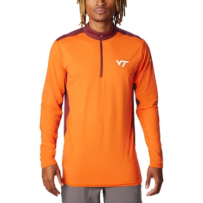 Men's Columbia Orange Virginia Tech Hokies Trail™ Omni-Shade Quarter-Zip Top