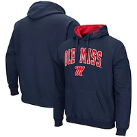 Men's Colosseum Navy Ole Miss Rebels Arch & Logo 3.0 Pullover Hoodie