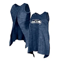 Women's New Era College Navy Seattle Seahawks Plus Space Dye Active Tank Top