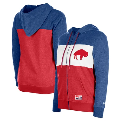 Women's New Era Royal Buffalo Bills Color-Block Full-Zip Hoodie