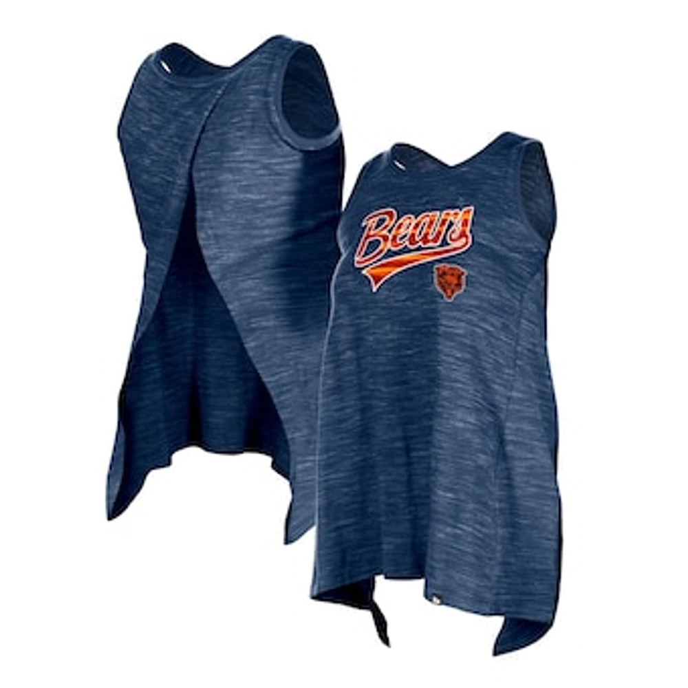 Women's New Era  Navy Chicago Bears Space Dye Active Tank Top