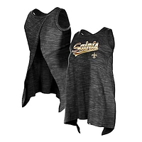 Women's New Era  Black Orleans Saints Space Dye Active Tank Top