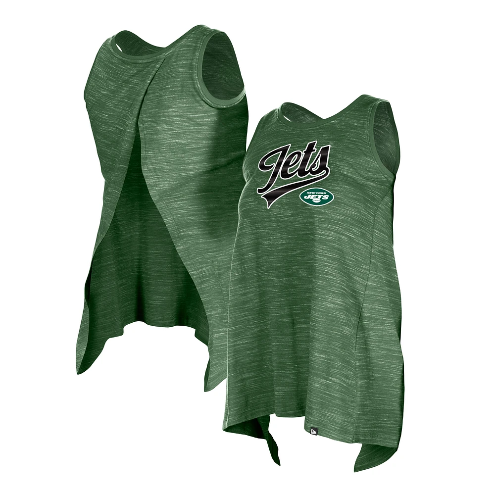 Women's New Era  Green York Jets Space Dye Active Tank Top