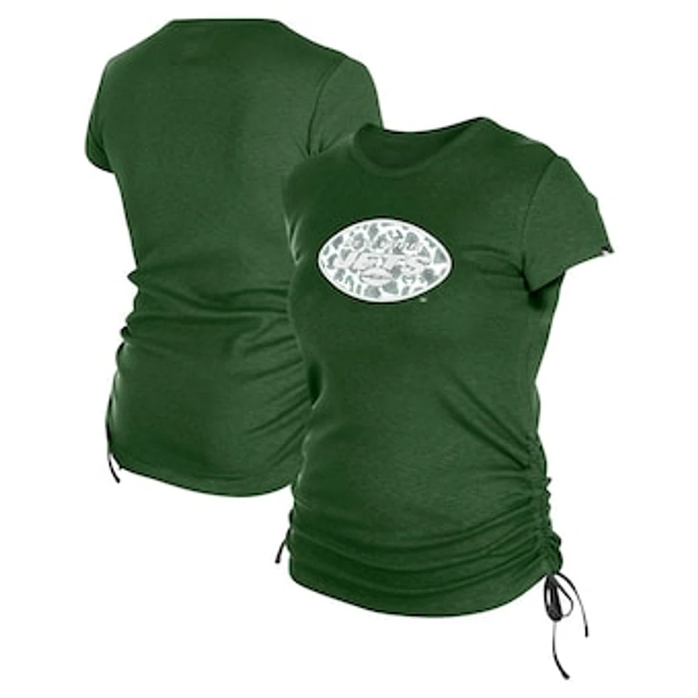 Women's New Era Green York Jets Ruched Side T-Shirt