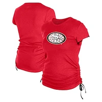 Women's New Era Red San Francisco 49ers Ruched Side T-Shirt