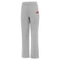 Women's Antigua  Heather Gray Cincinnati Reds Victory Sweatpants