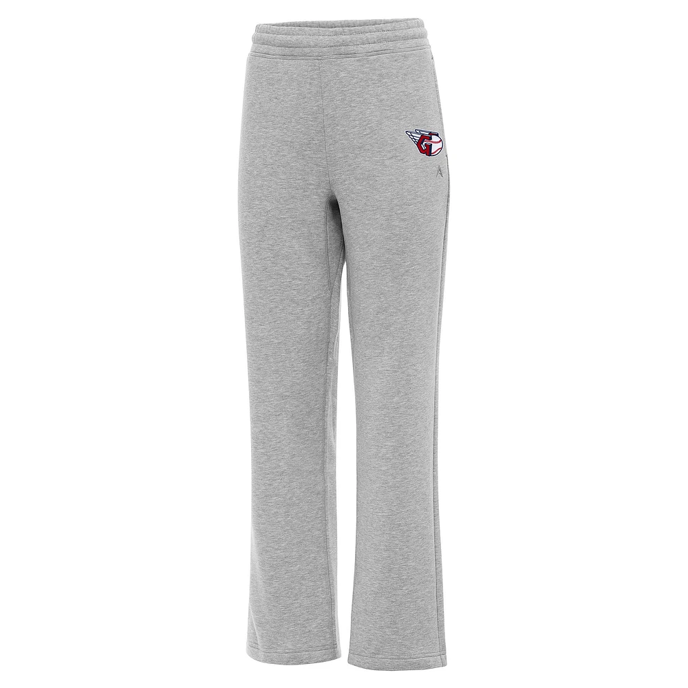 Women's Antigua Heather Gray Cleveland Guardians Victory Sweatpants