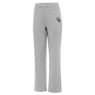 Women's Antigua  Heather Gray Colorado Rockies Victory Sweatpants