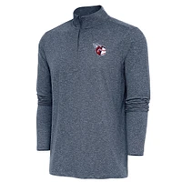 Men's Antigua  Heather Navy Cleveland Guardians Hunk Quarter-Zip Pullover Top