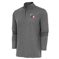 Men's Antigua Heather Cleveland Guardians Hunk Quarter-Zip Pullover Top
