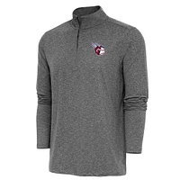 Men's Antigua Heather Cleveland Guardians Hunk Quarter-Zip Pullover Top