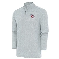 Men's Antigua Heather Cleveland Guardians Hunk Quarter-Zip Pullover Top
