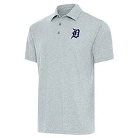 Men's Antigua  Heather Gray Detroit Tigers Par Polo