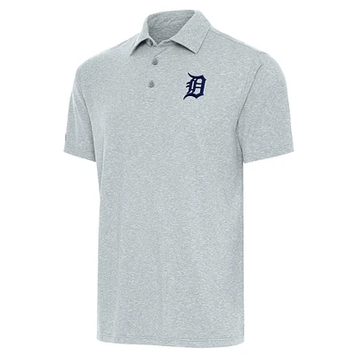 Men's Antigua  Heather Gray Detroit Tigers Par Polo