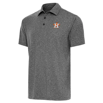 Men's Antigua  Heather Black Houston Astros Par Polo