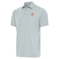 Men's Antigua  Heather Gray Houston Astros Par Polo